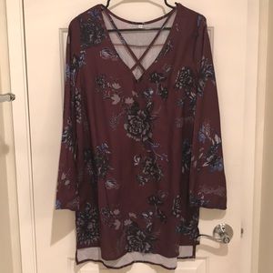 Maroon loose dress